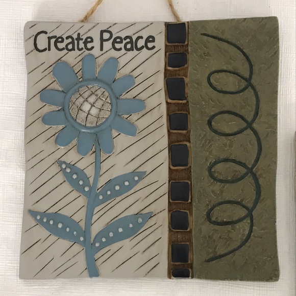 Wall Art Decoration Tiles Create Peace, Do What you Love, Create Balance - Picture 3 of 8